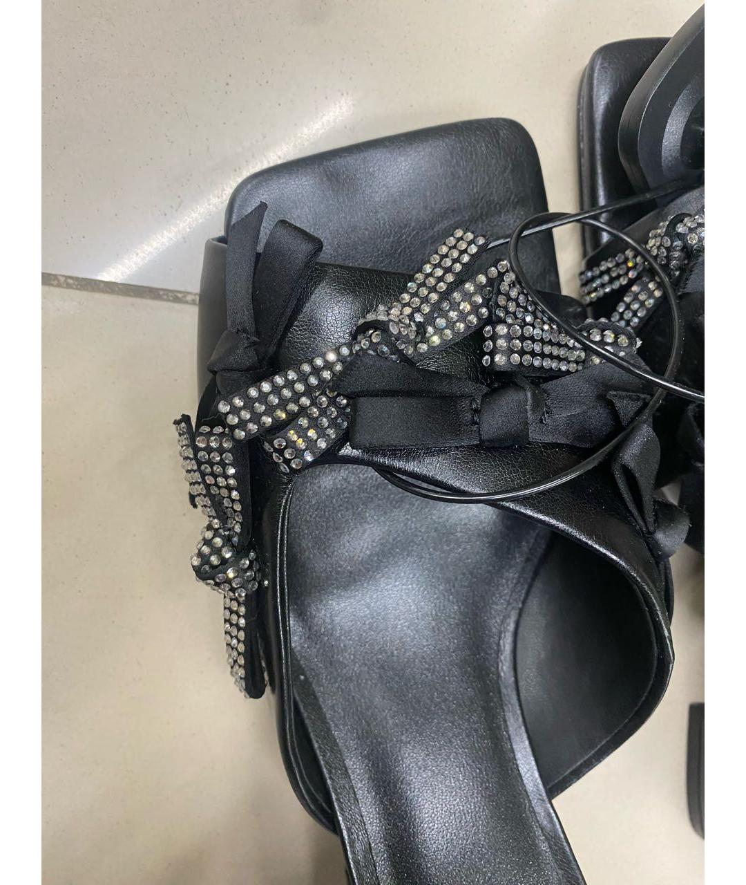 LIU JO Черные кожаные мюли, фото 2