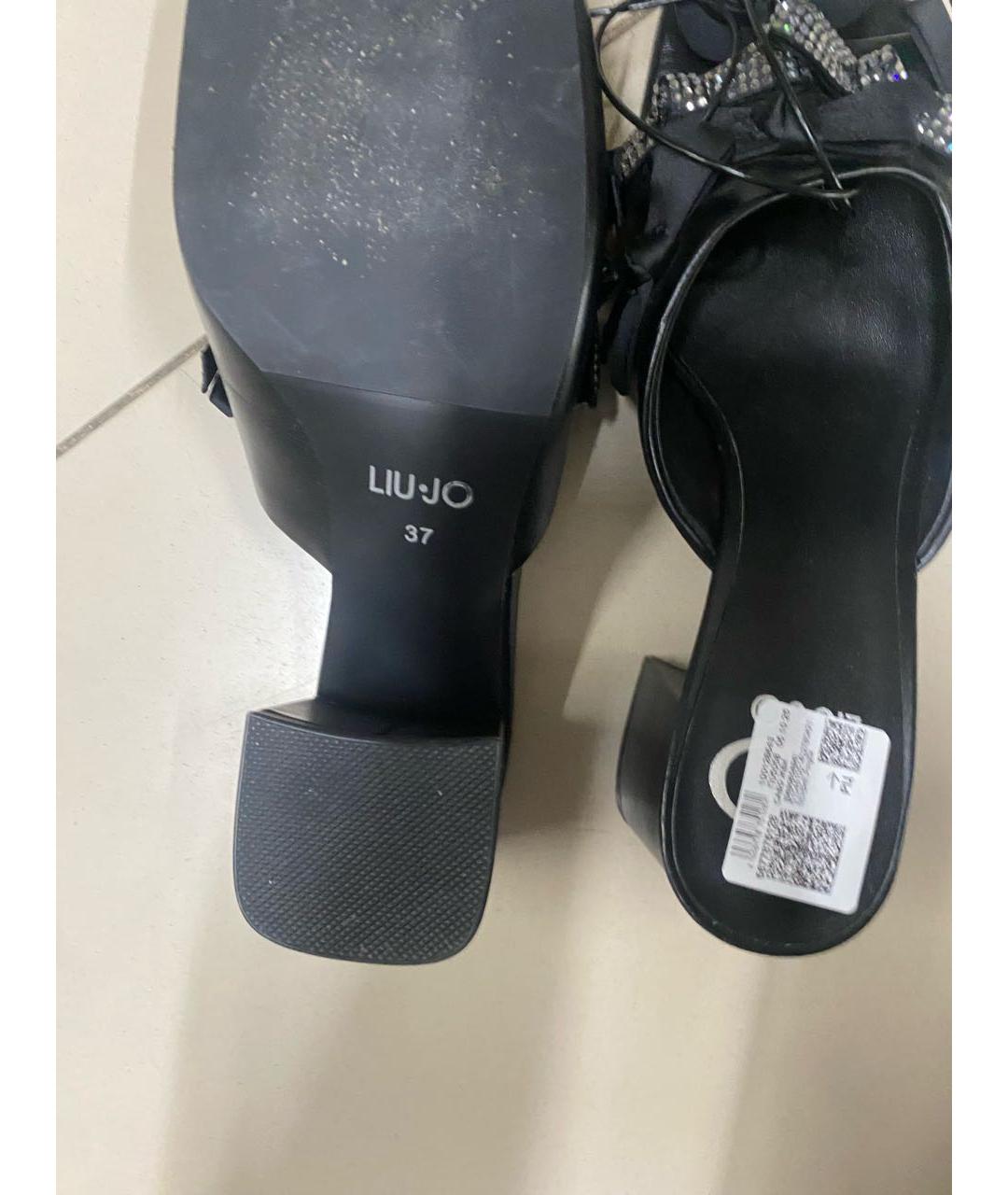 LIU JO Черные кожаные мюли, фото 5