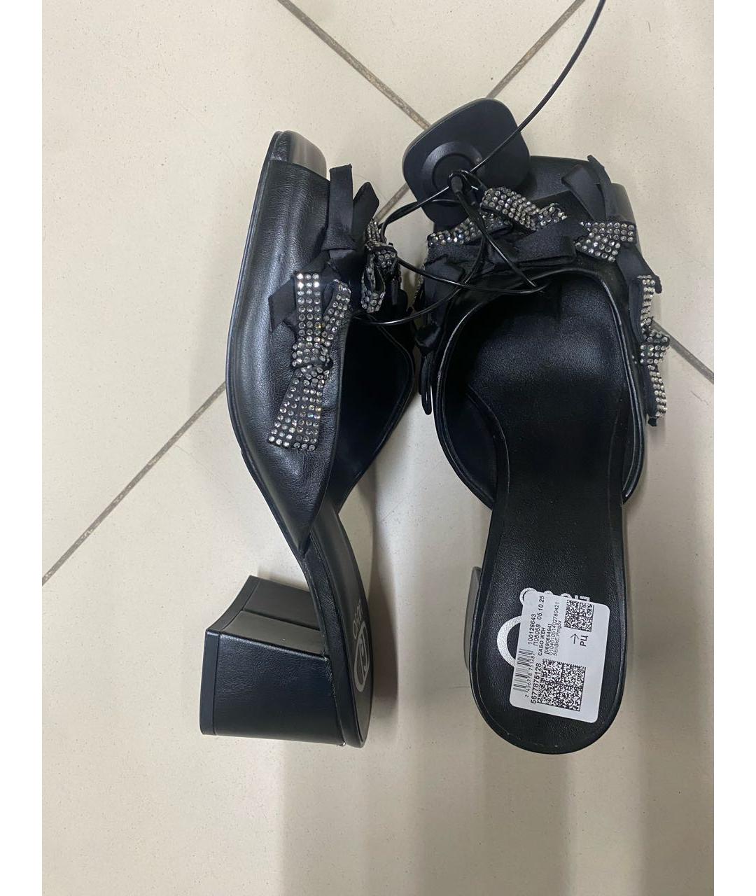 LIU JO Черные кожаные мюли, фото 6