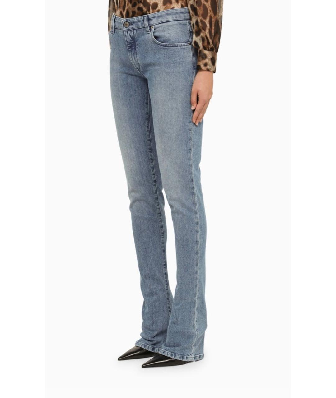 DOLCE&GABBANA Голубые хлопко-эластановые джинсы слим, фото 4