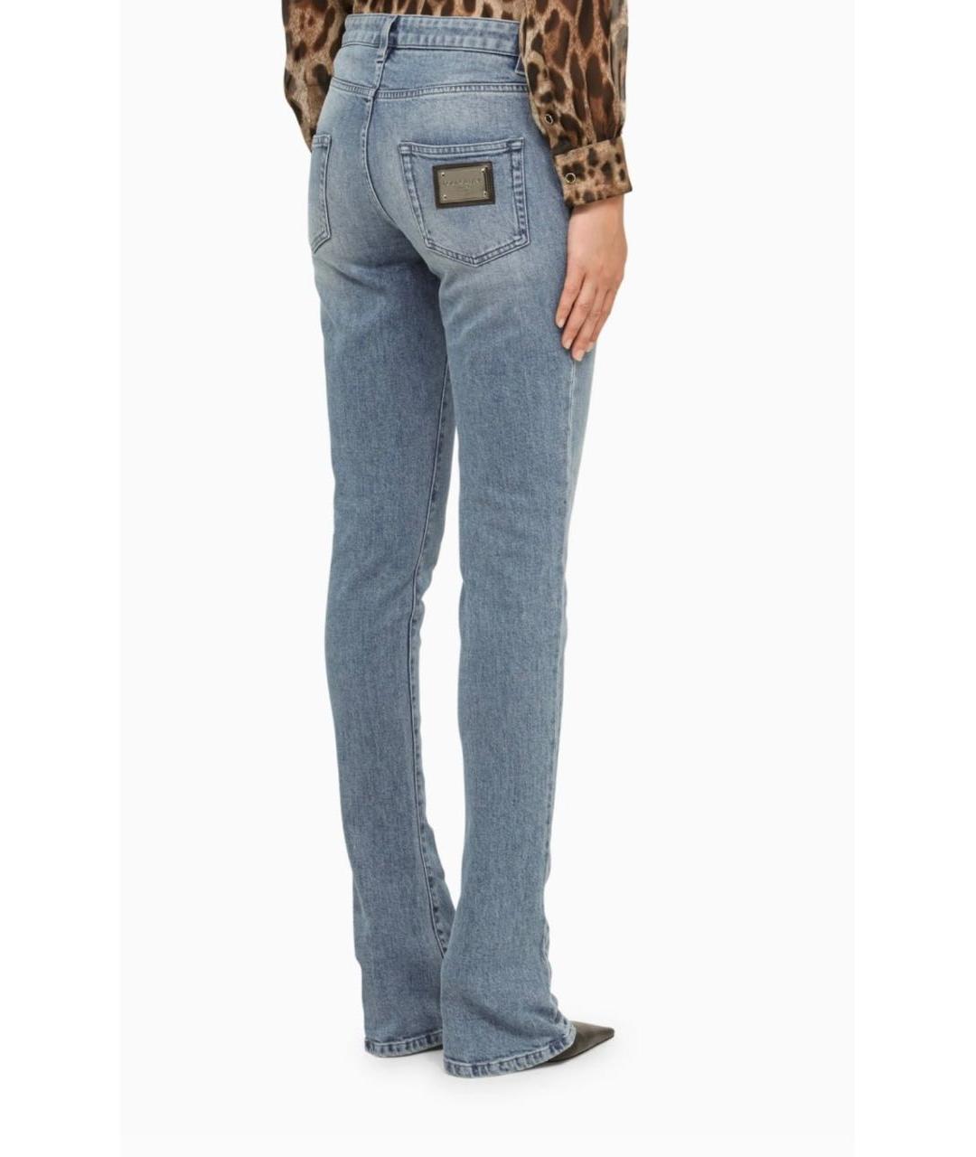 DOLCE&GABBANA Голубые хлопко-эластановые джинсы слим, фото 3