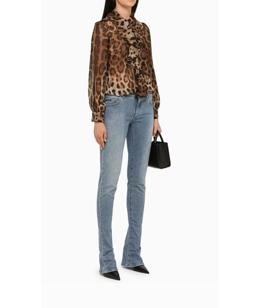 DOLCE&GABBANA Голубые хлопко-эластановые джинсы слим, фото 6