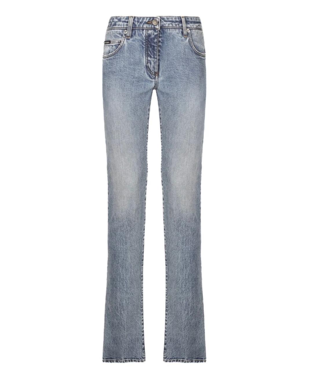 DOLCE&GABBANA Голубые хлопко-эластановые джинсы слим, фото 1