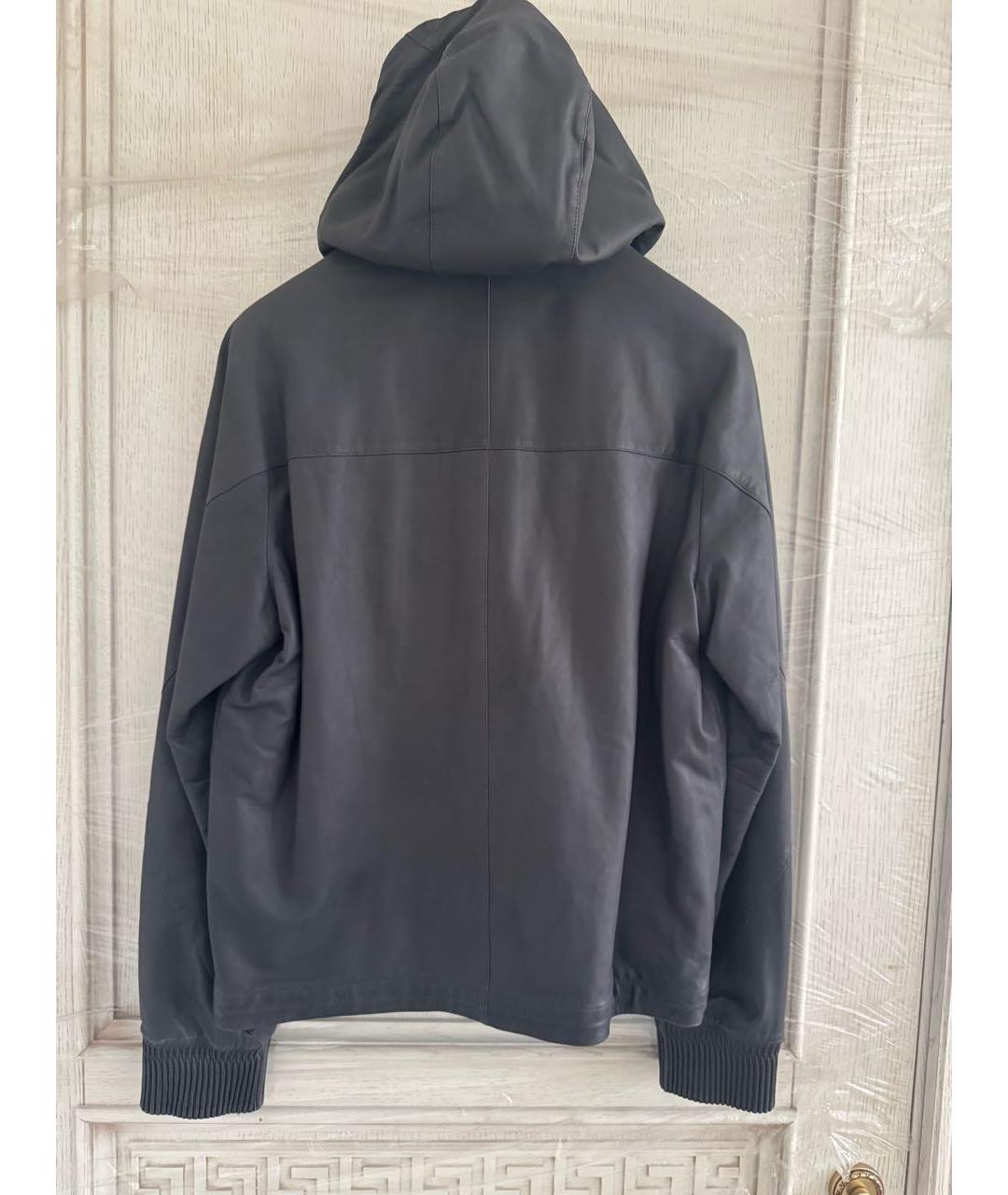 ZEGNA Антрацитовая кожаная куртка, фото 2