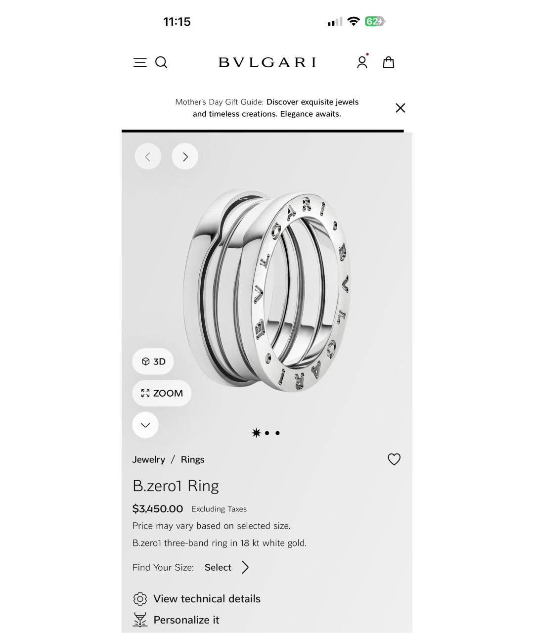 BVLGARI Белое кольцо из белого золота, фото 7