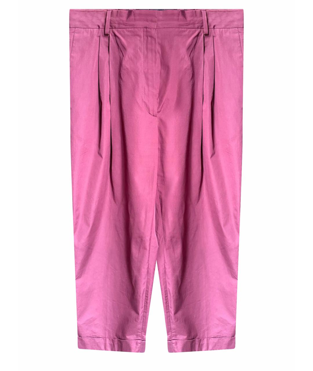 DRIES VAN NOTEN Бордовые хлопковые брюки широкие, фото 1