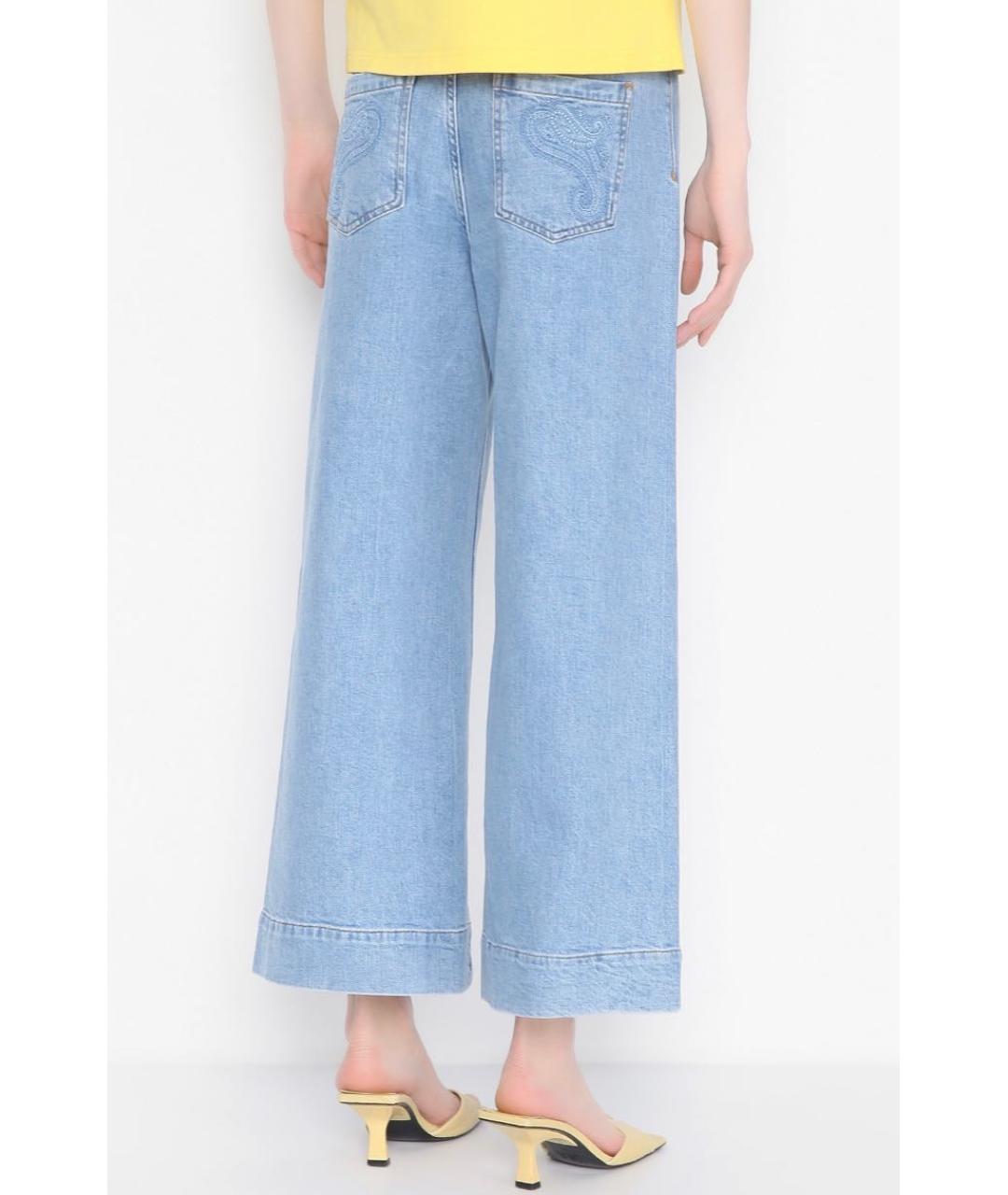 ETRO Голубые хлопковые джинсы клеш, фото 3