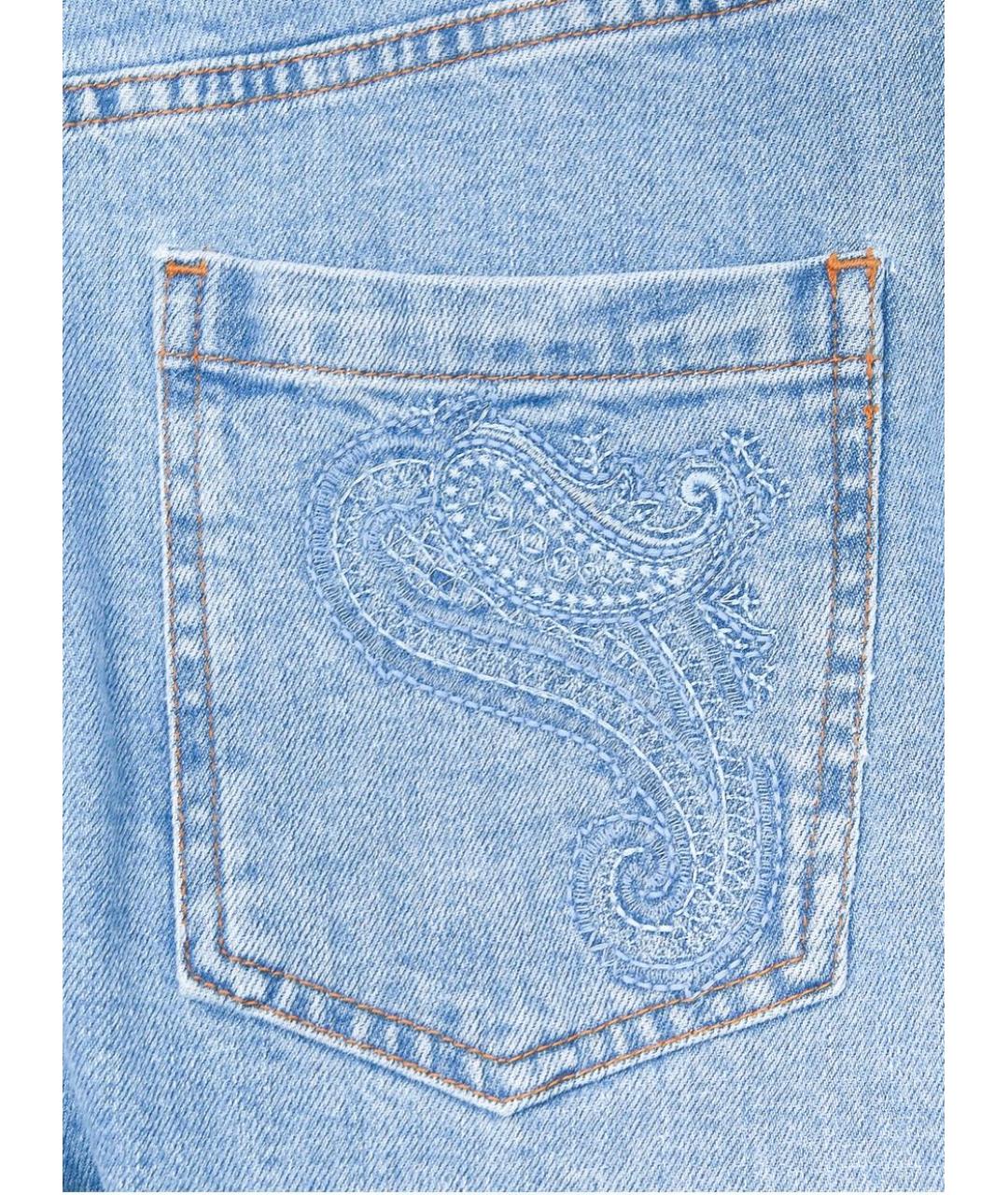 ETRO Голубые хлопковые джинсы клеш, фото 5