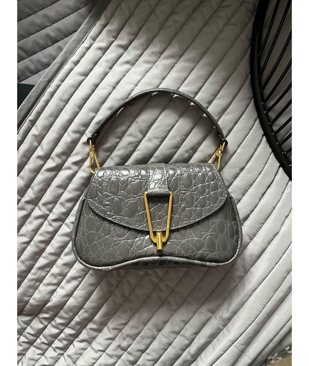 COCCINELLE Серая кожаная сумка через плечо, фото 5