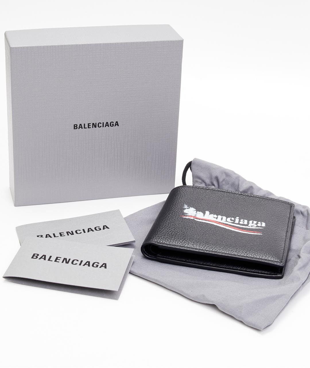 BALENCIAGA Черный кожаный кошелек, фото 6