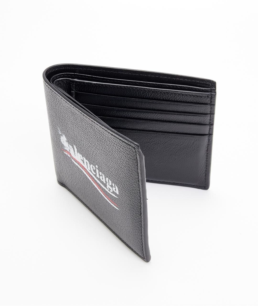 BALENCIAGA Черный кожаный кошелек, фото 5