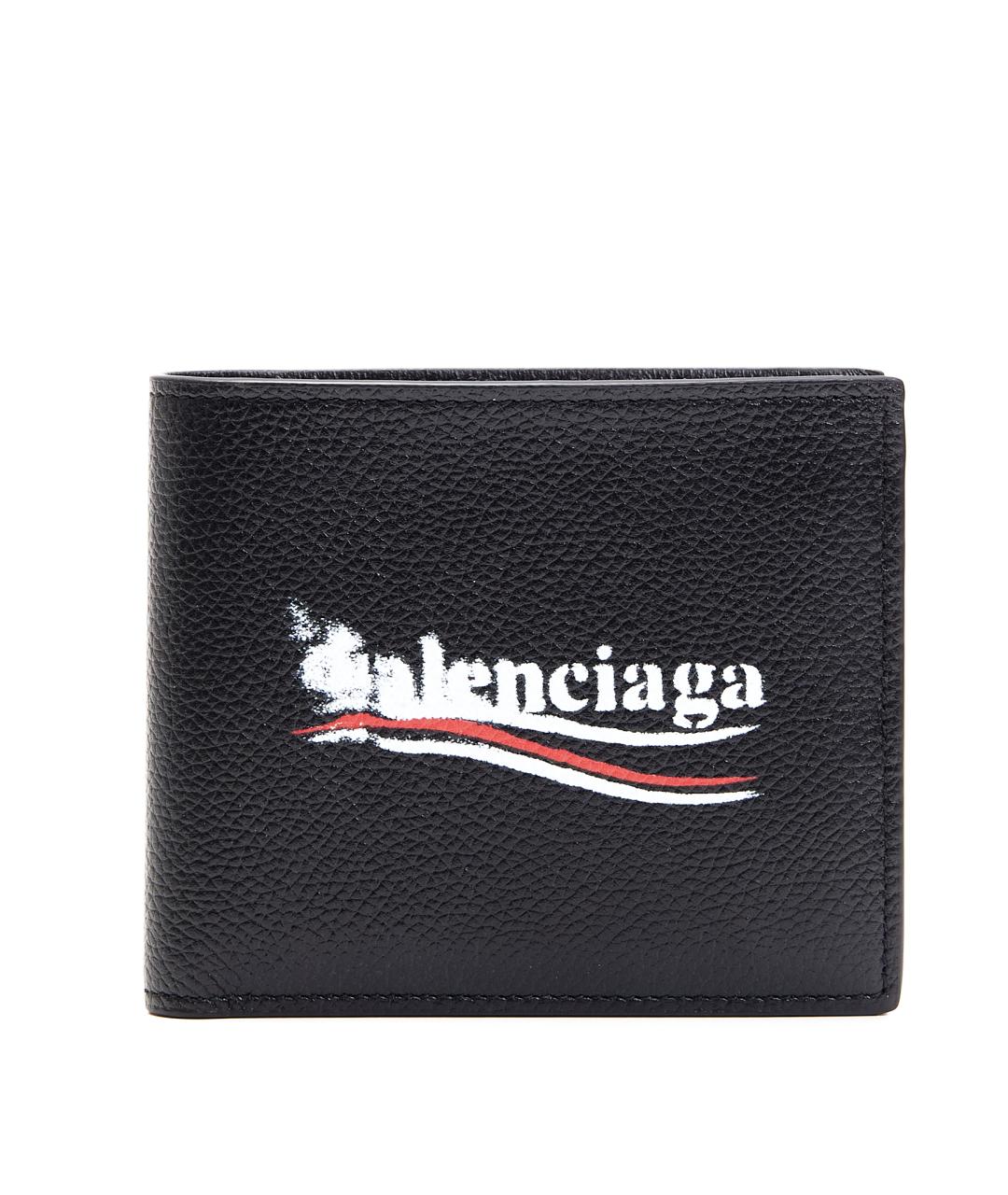 BALENCIAGA Черный кожаный кошелек, фото 7