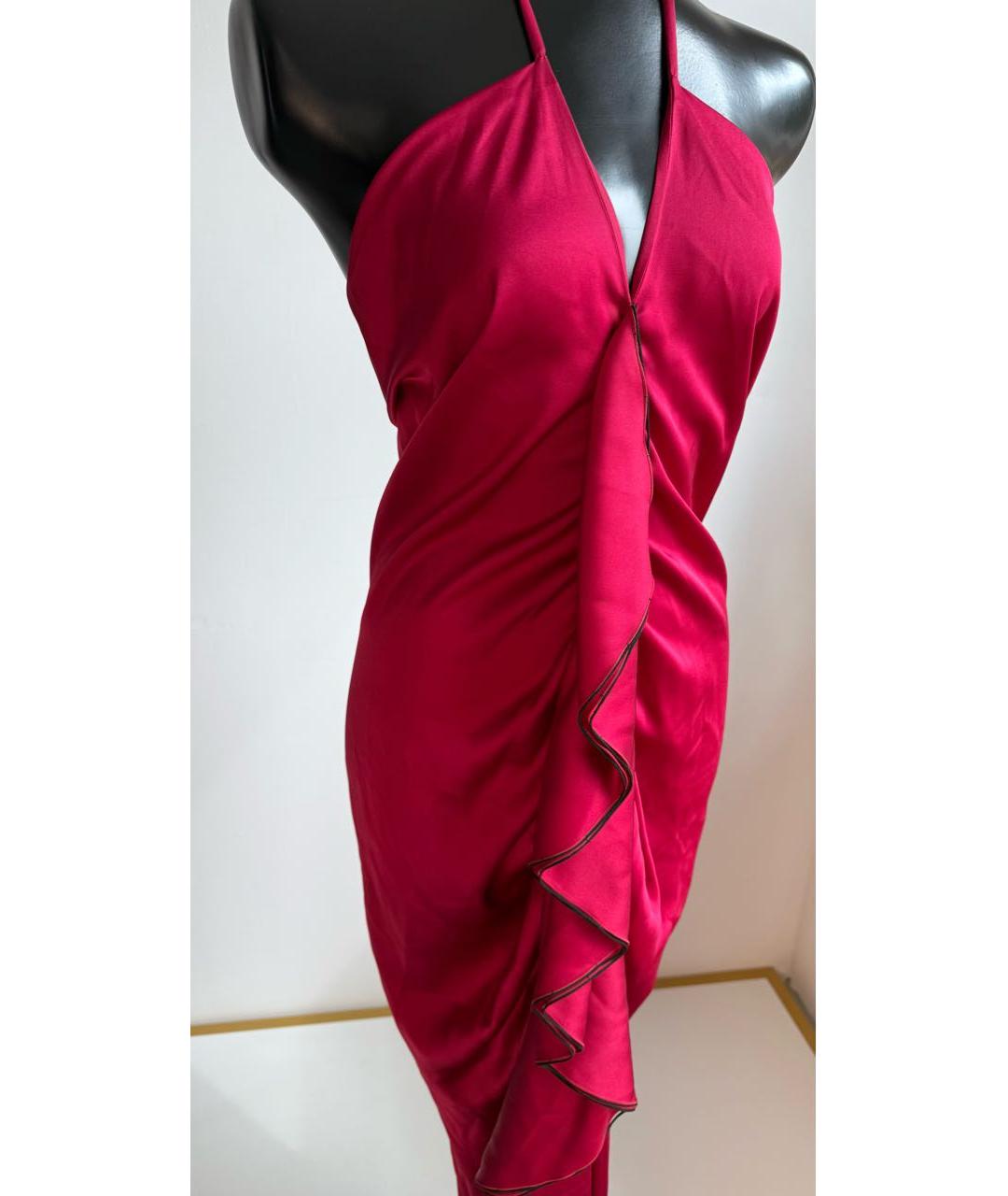 SAINT LAURENT Красное шелковое вечернее платье, фото 4