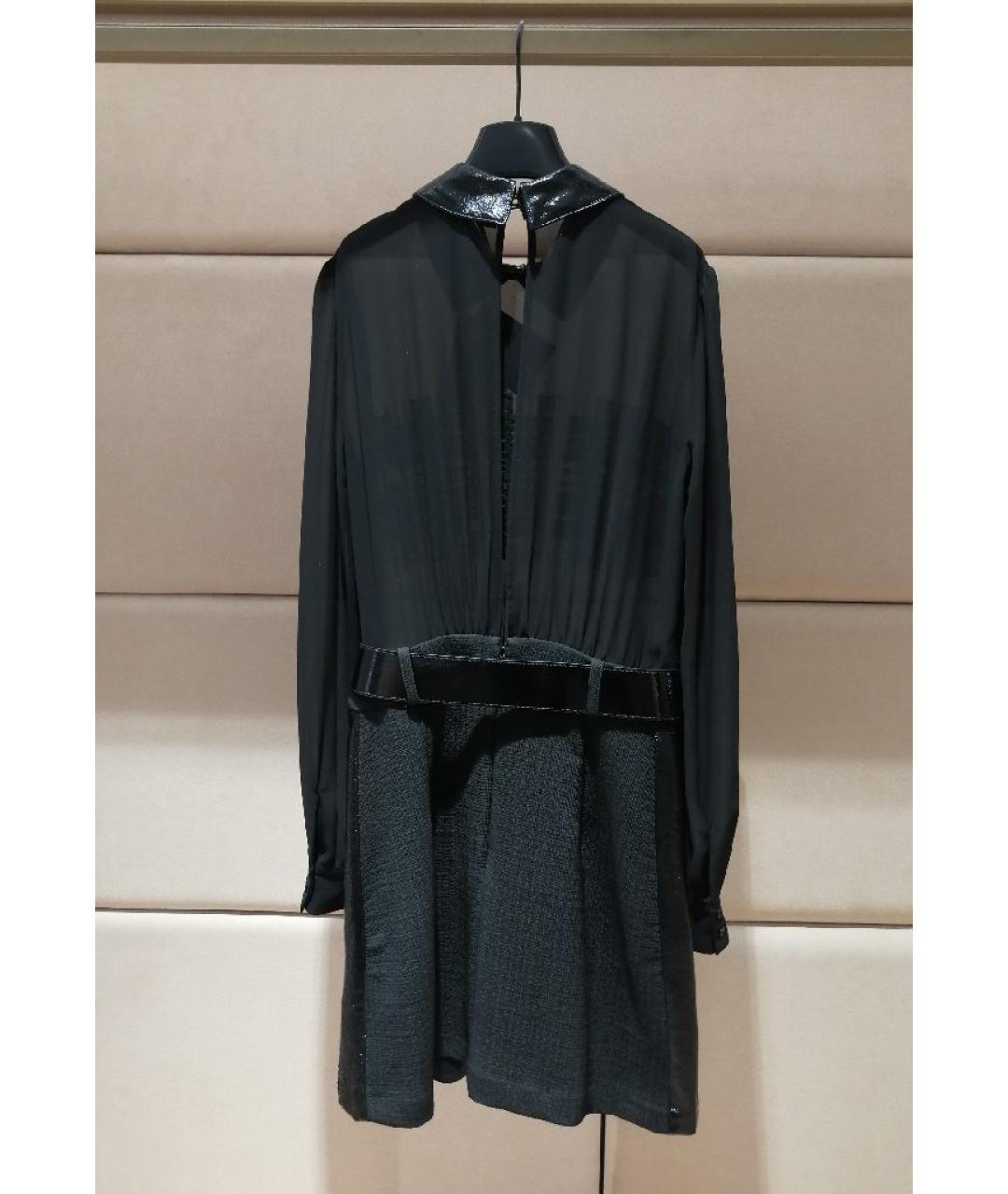 ELISABETTA FRANCHI Черное повседневное платье, фото 2