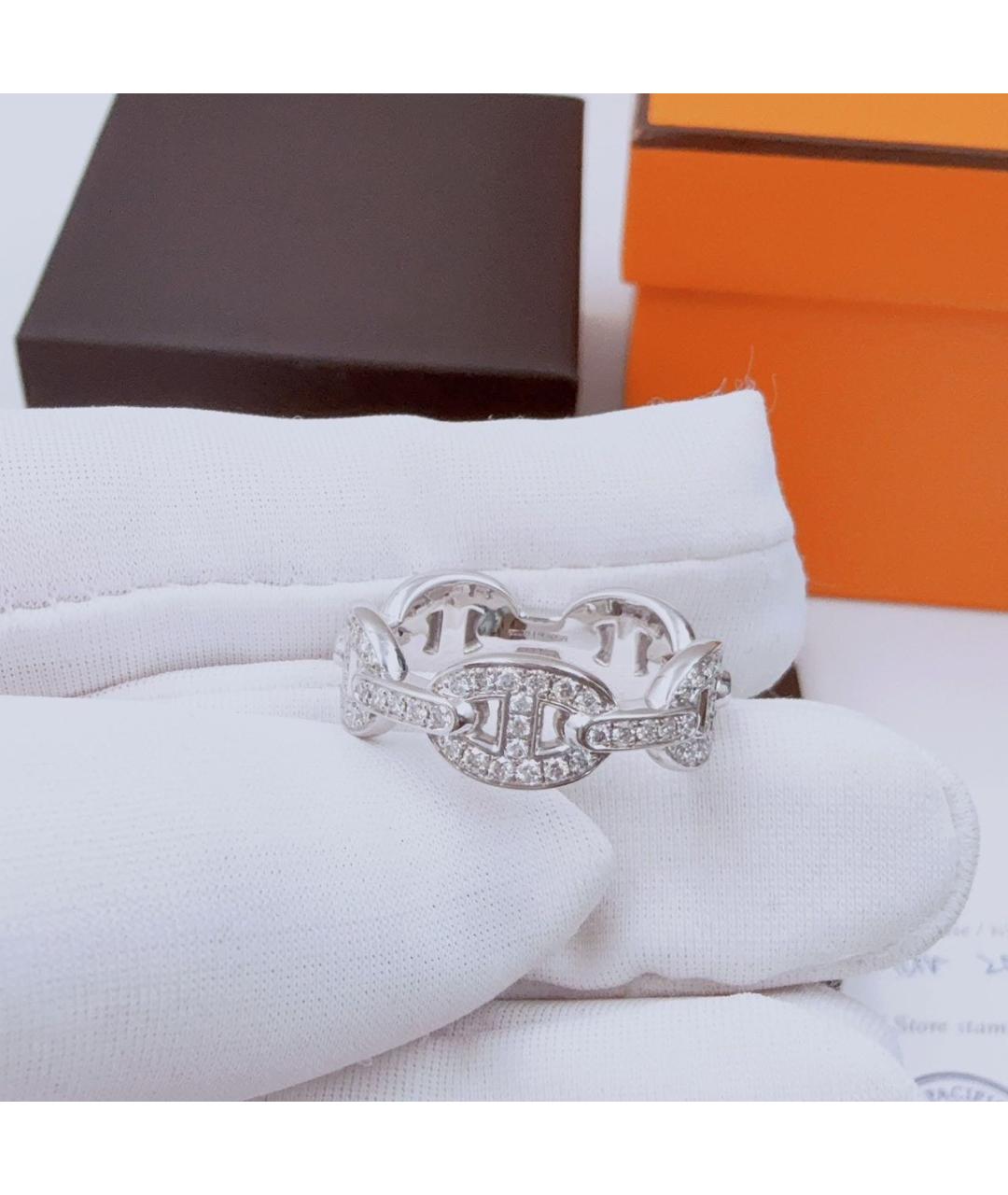 HERMES Белое кольцо из белого золота, фото 7