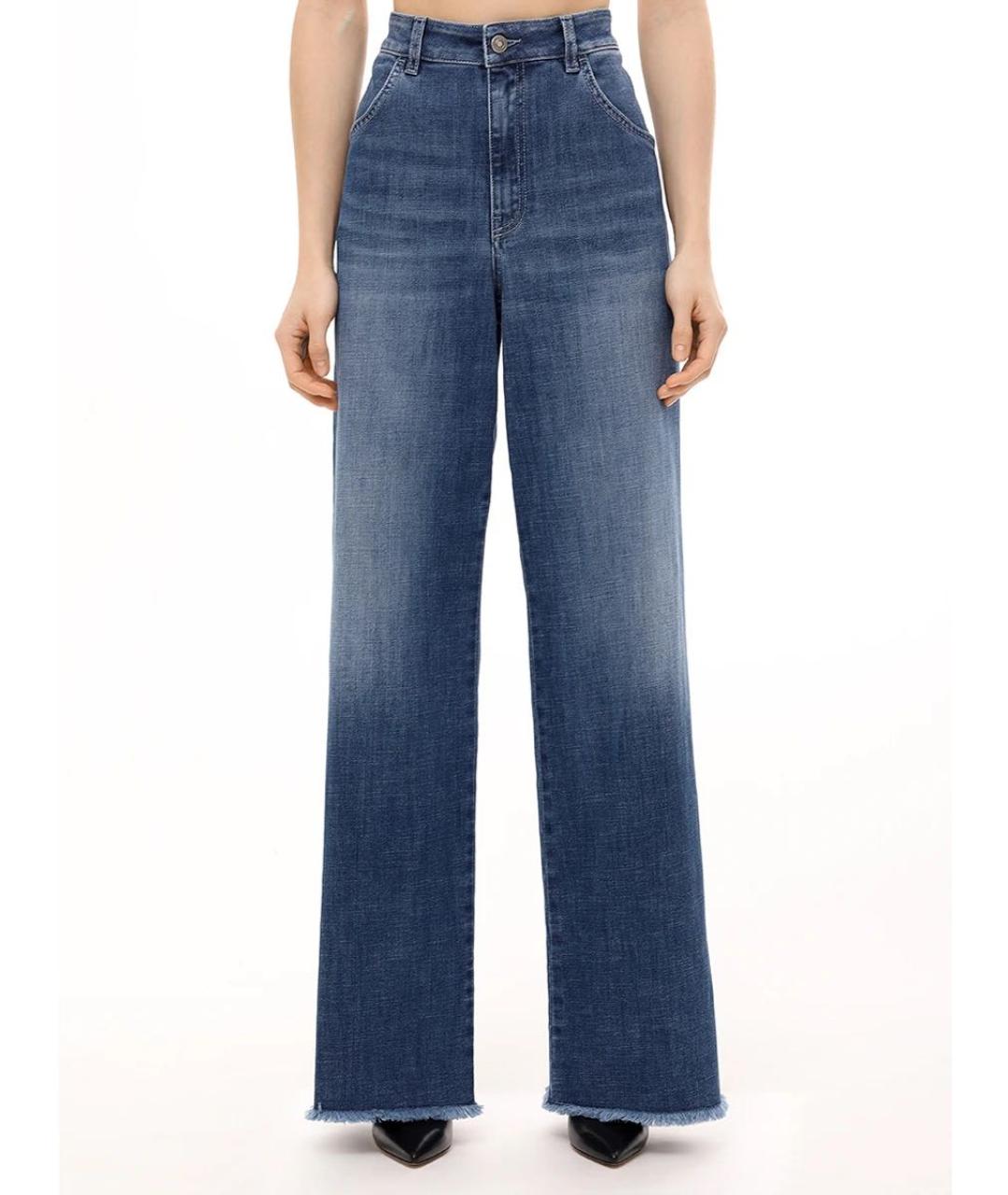 LORENA ANTONIAZZI Синие хлопко-эластановые прямые джинсы, фото 2