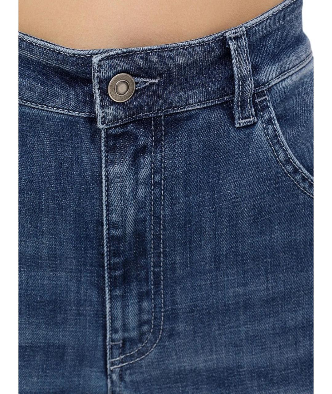 LORENA ANTONIAZZI Синие хлопко-эластановые прямые джинсы, фото 4