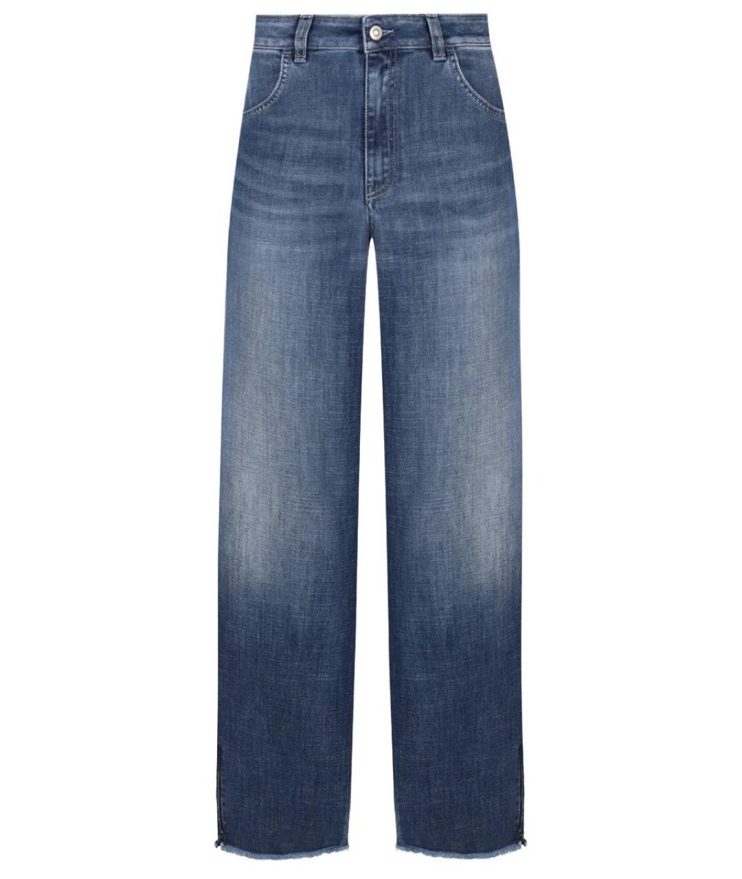 LORENA ANTONIAZZI Синие хлопко-эластановые прямые джинсы, фото 1