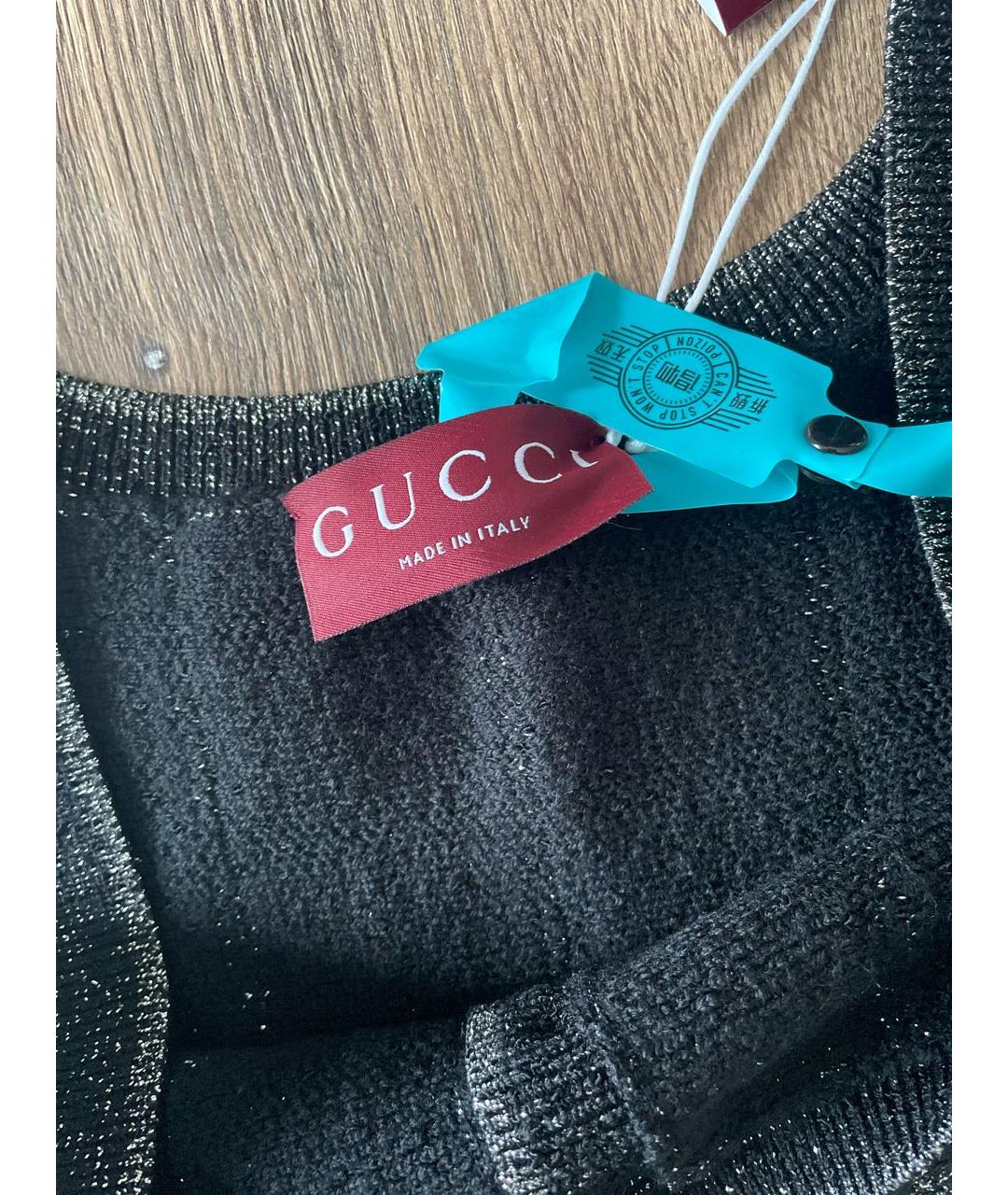 GUCCI Черное хлопко-эластановое платье, фото 3