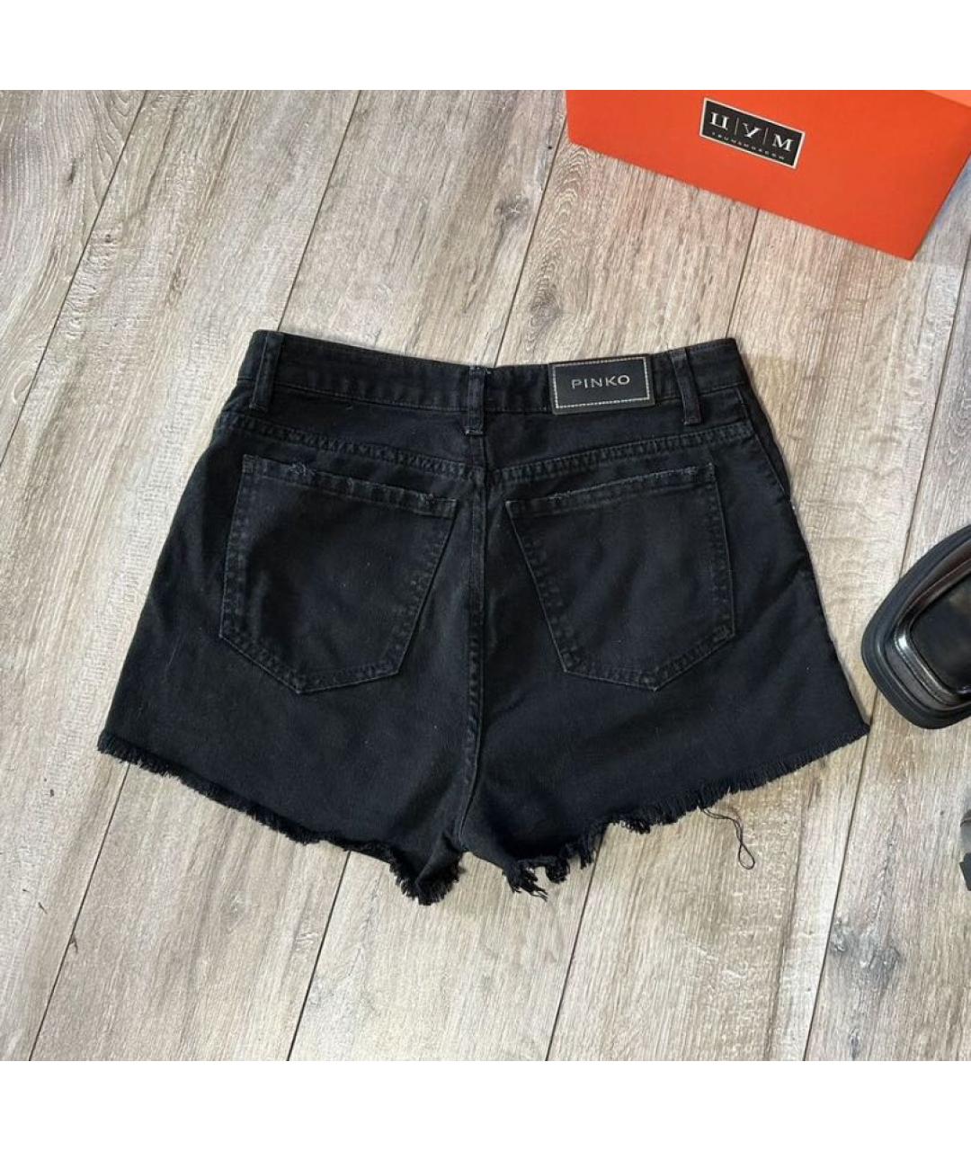 PINKO Черные хлопковые шорты, фото 2