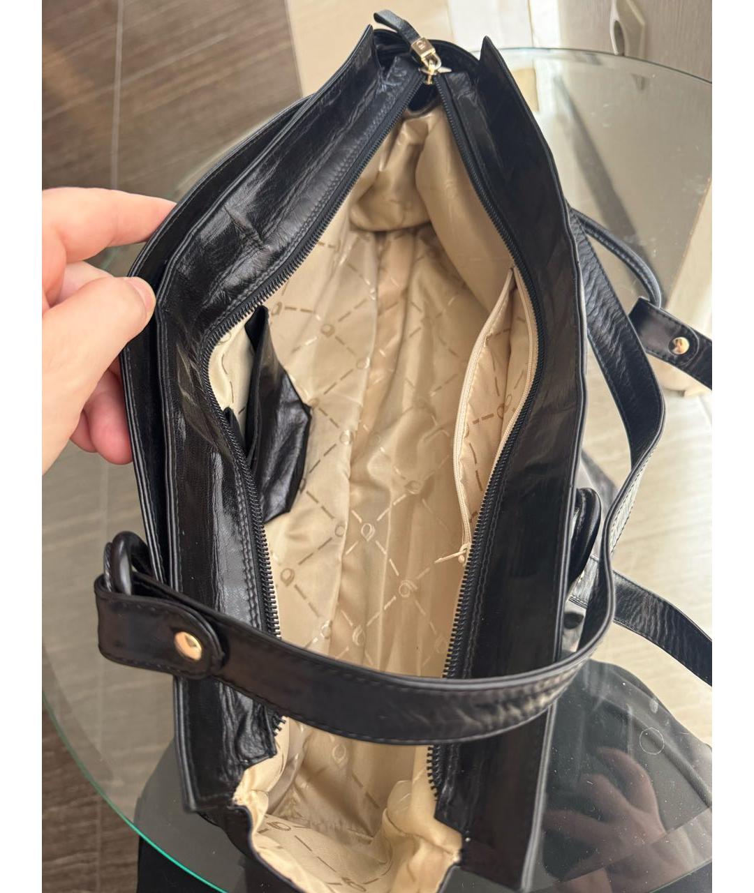 FABIANA FILIPPI Черная кожаная сумка с короткими ручками, фото 4