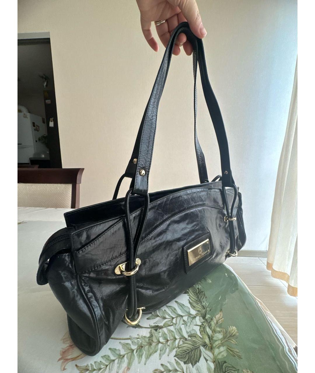 FABIANA FILIPPI Черная кожаная сумка с короткими ручками, фото 2