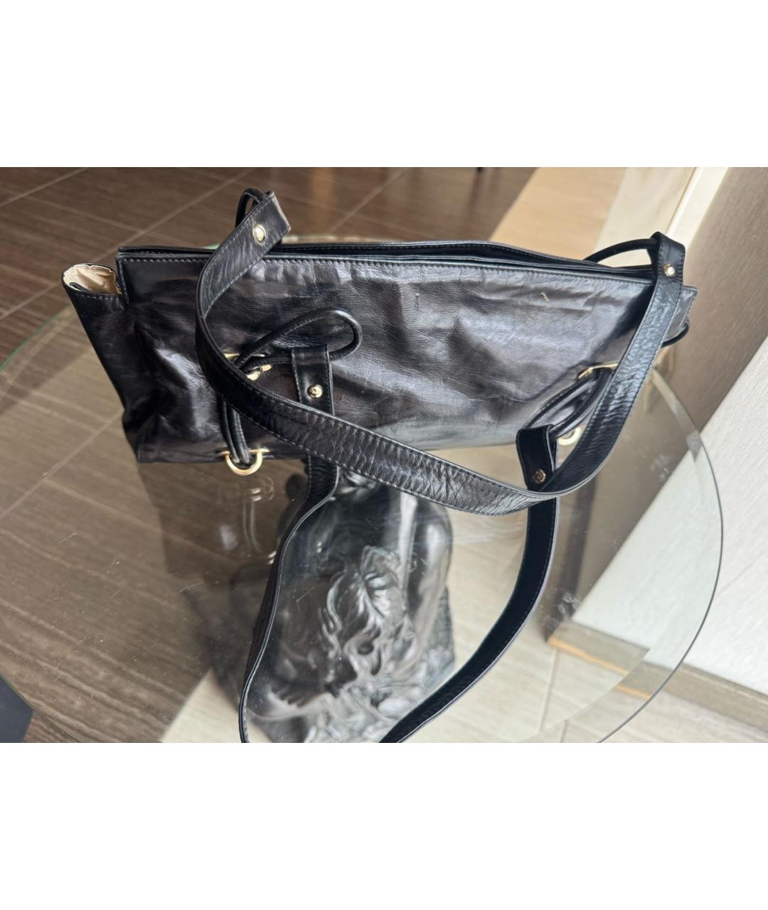 FABIANA FILIPPI Черная кожаная сумка с короткими ручками, фото 3