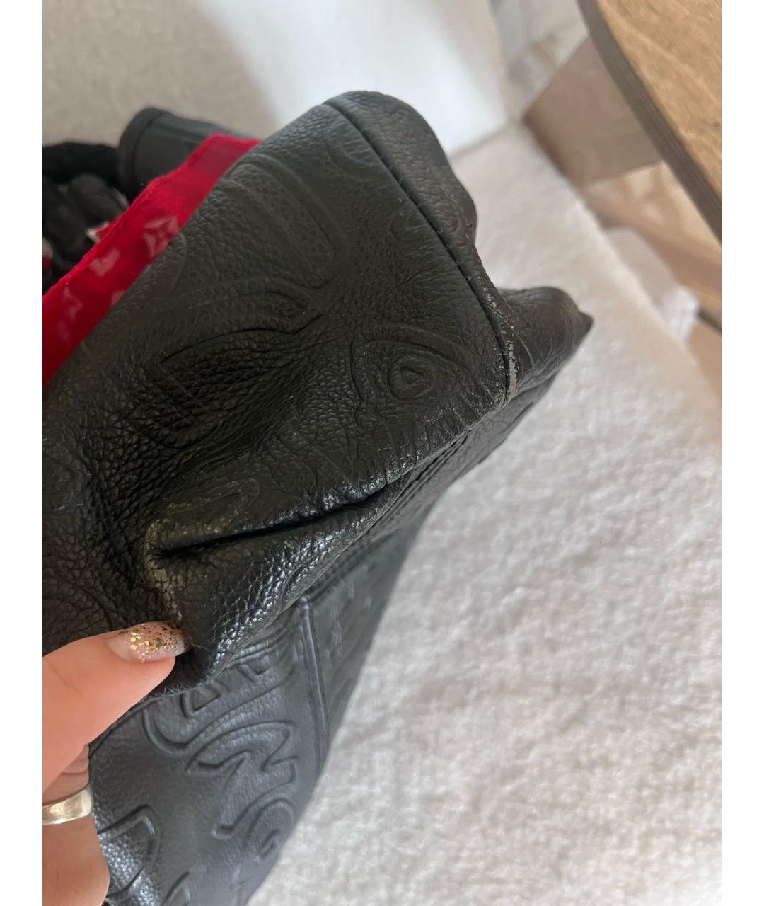 LOUIS VUITTON Черная кожаная сумка тоут, фото 5