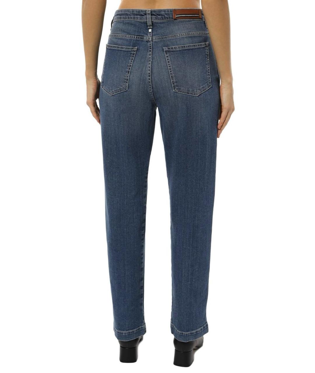 LORENA ANTONIAZZI Темно-синие хлопко-эластановые прямые джинсы, фото 3