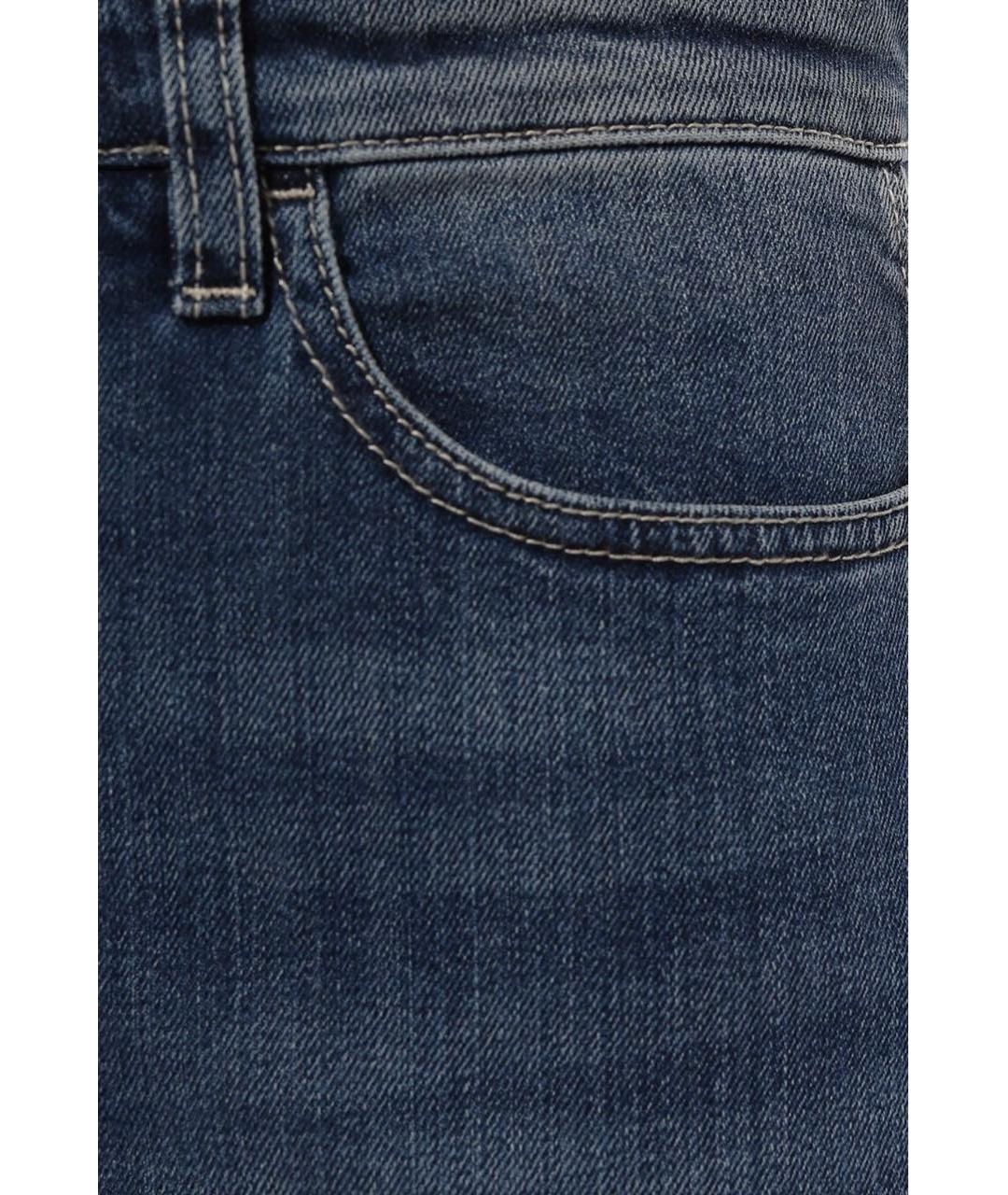 LORENA ANTONIAZZI Темно-синие хлопко-эластановые прямые джинсы, фото 4