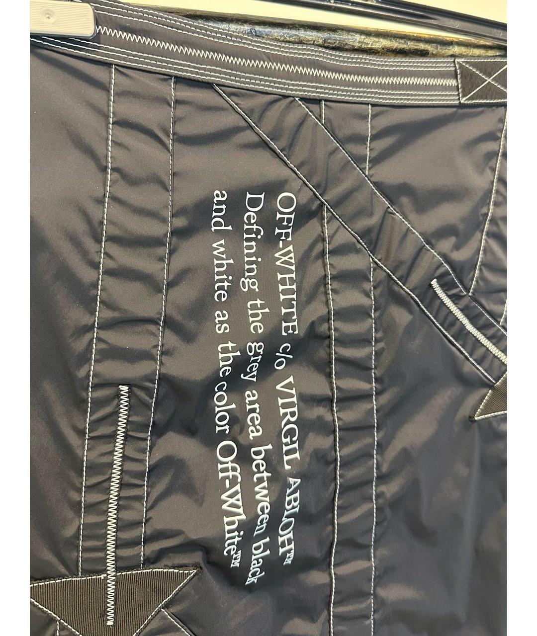 OFF-WHITE Черная полиамидовая юбка миди, фото 3