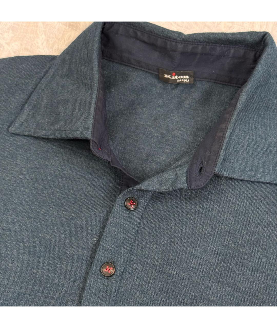 KITON Темно-синий кашемировый джемпер / свитер, фото 3