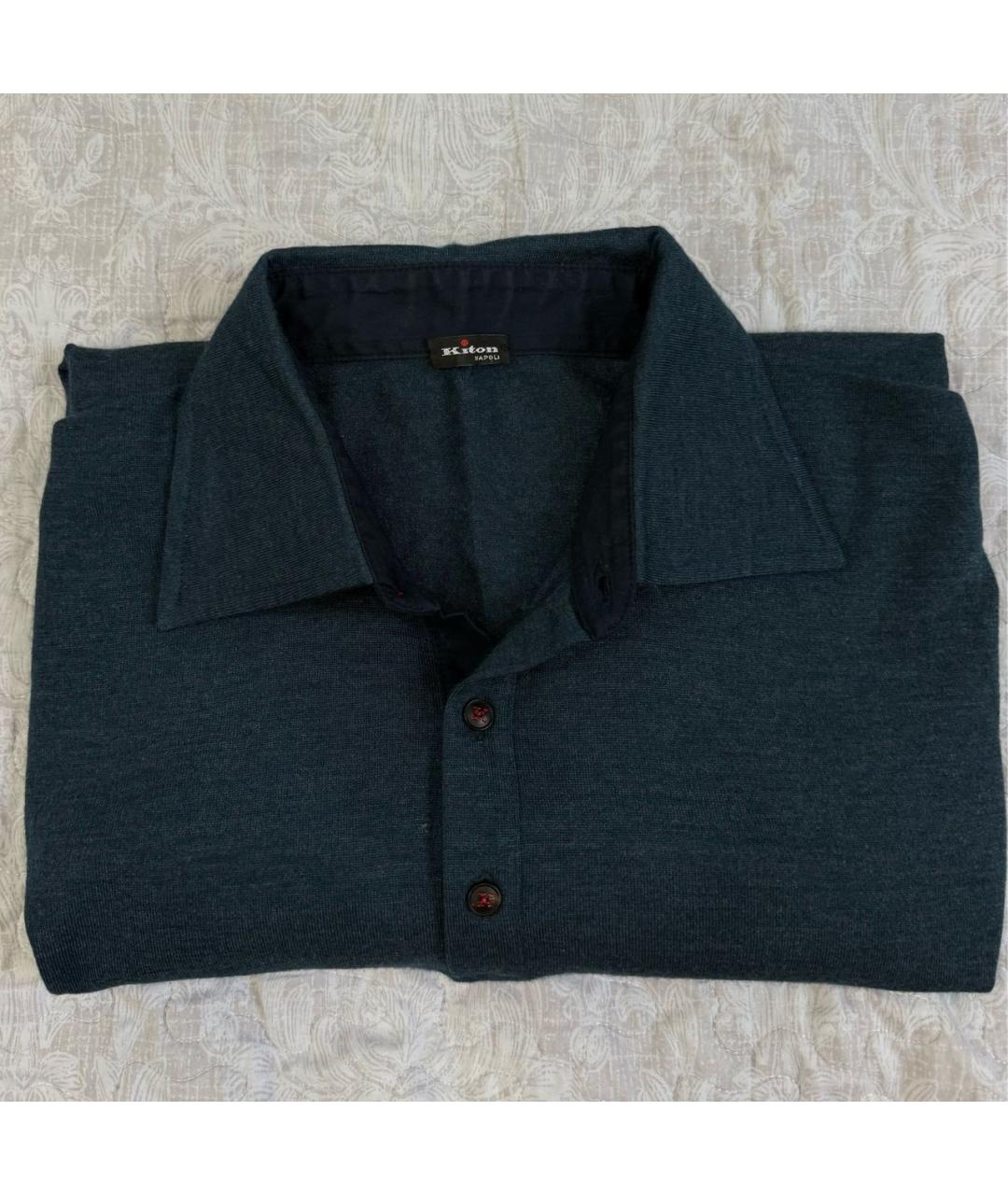 KITON Темно-синий кашемировый джемпер / свитер, фото 5