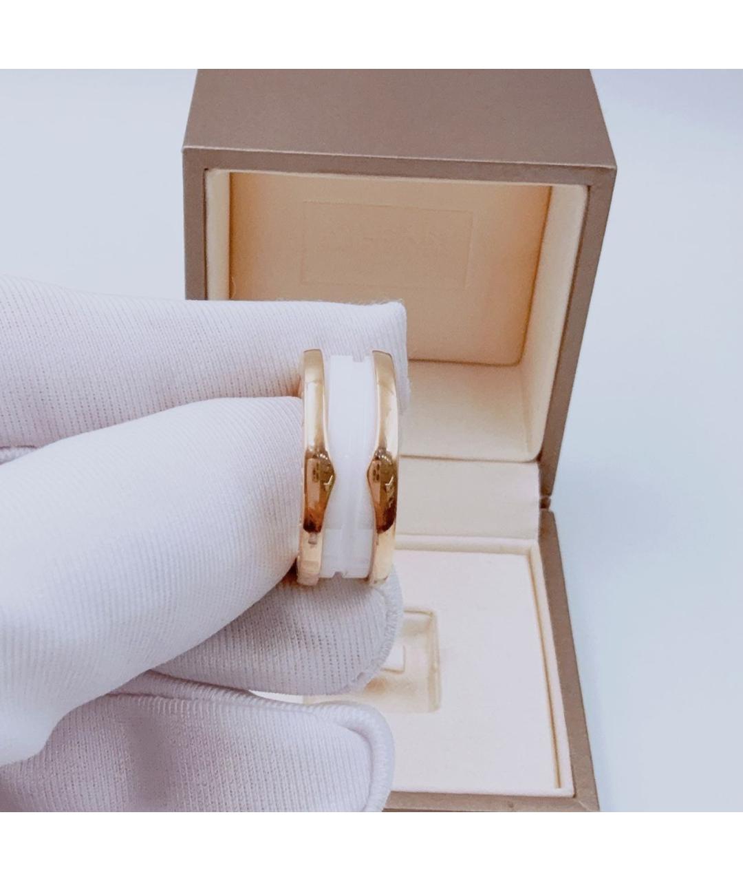 BVLGARI Белое кольцо из розового золота, фото 3