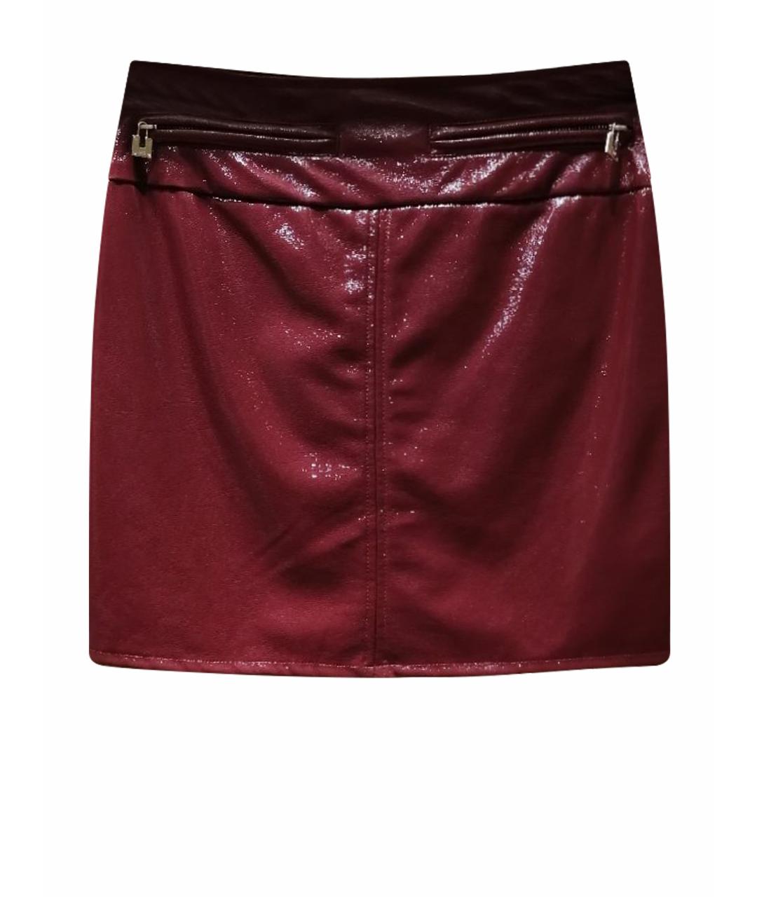 ELISABETTA FRANCHI Бордовая юбка мини, фото 1