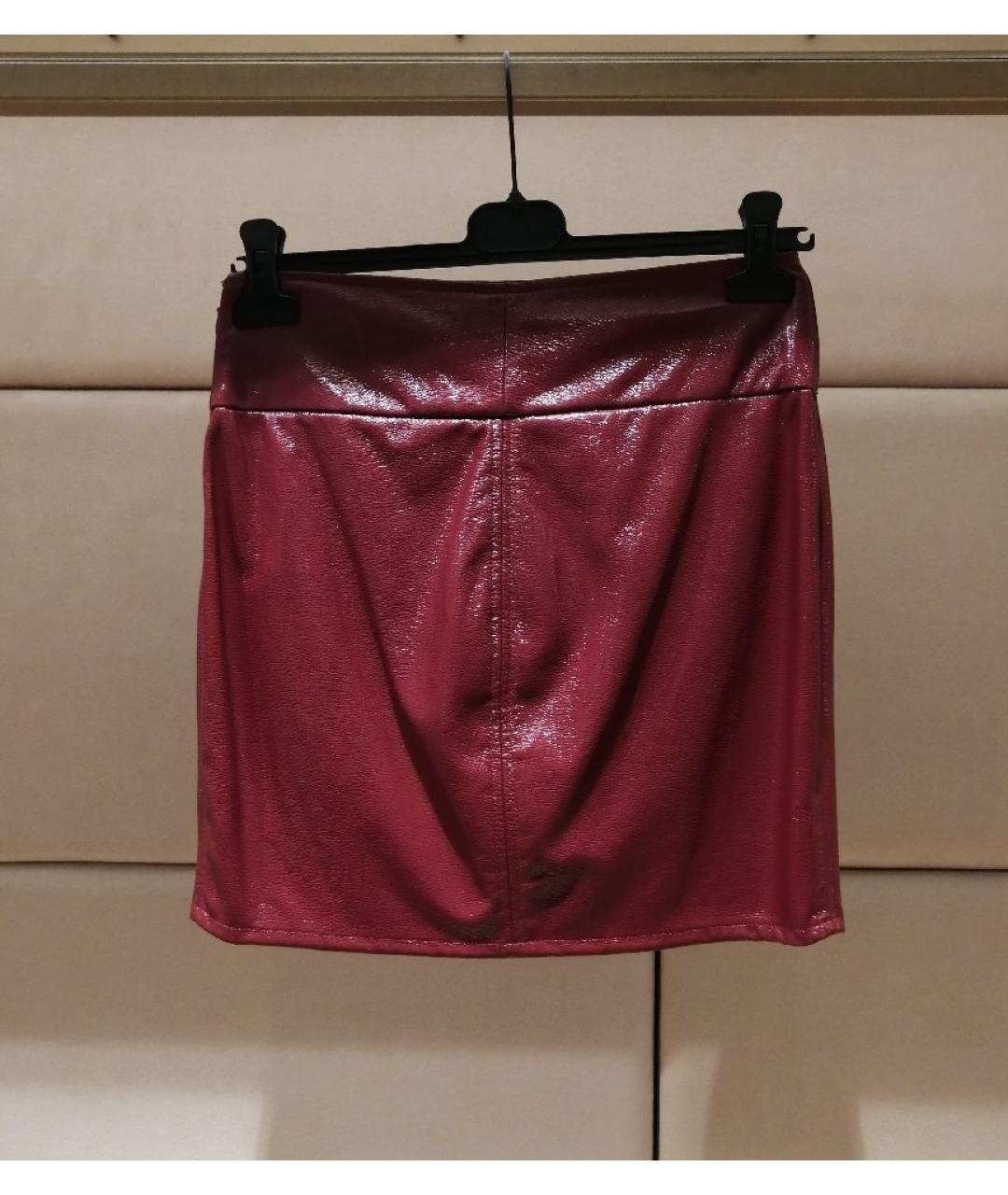 ELISABETTA FRANCHI Бордовая юбка мини, фото 2