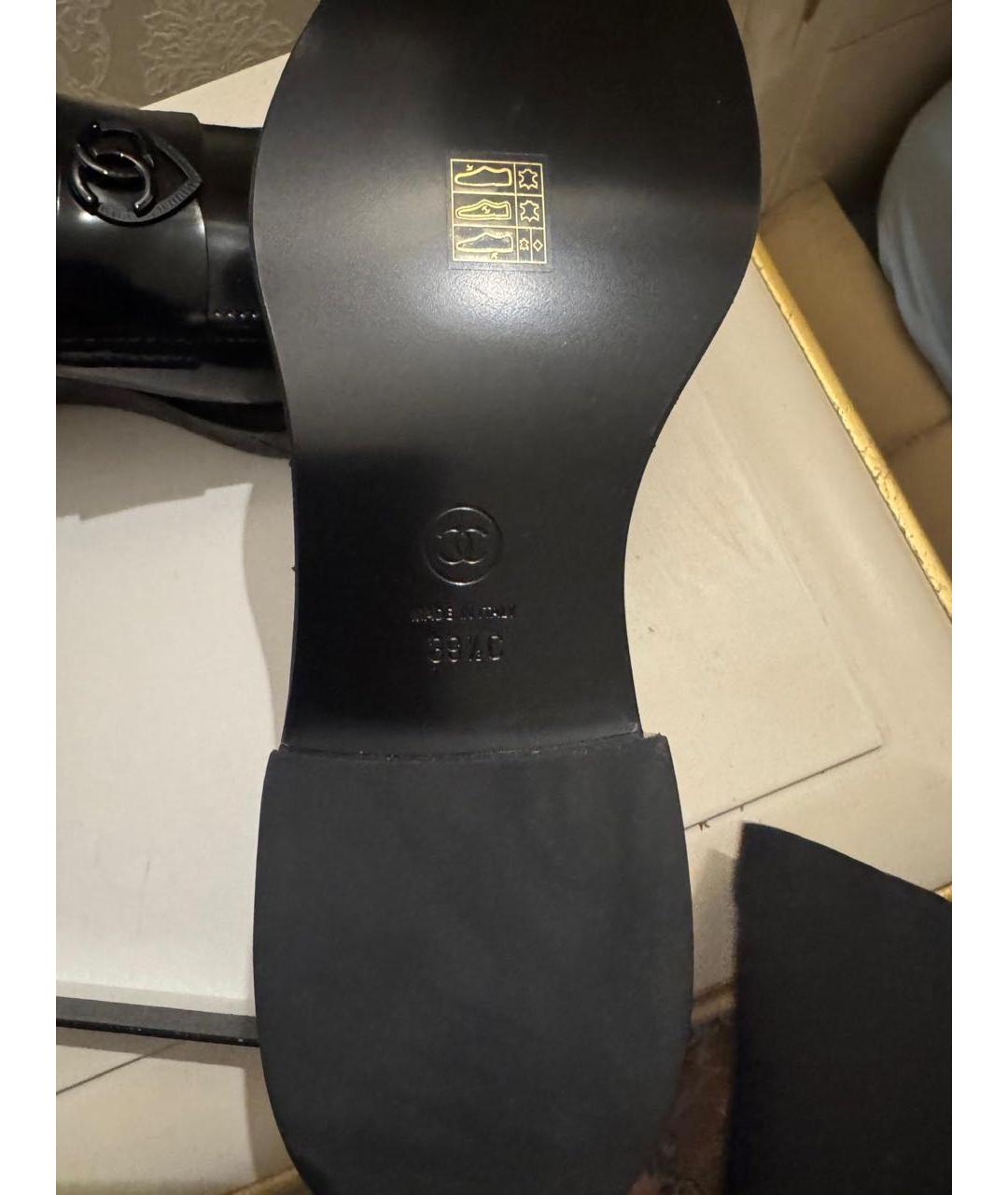 CHANEL Черные кожаные лоферы, фото 3