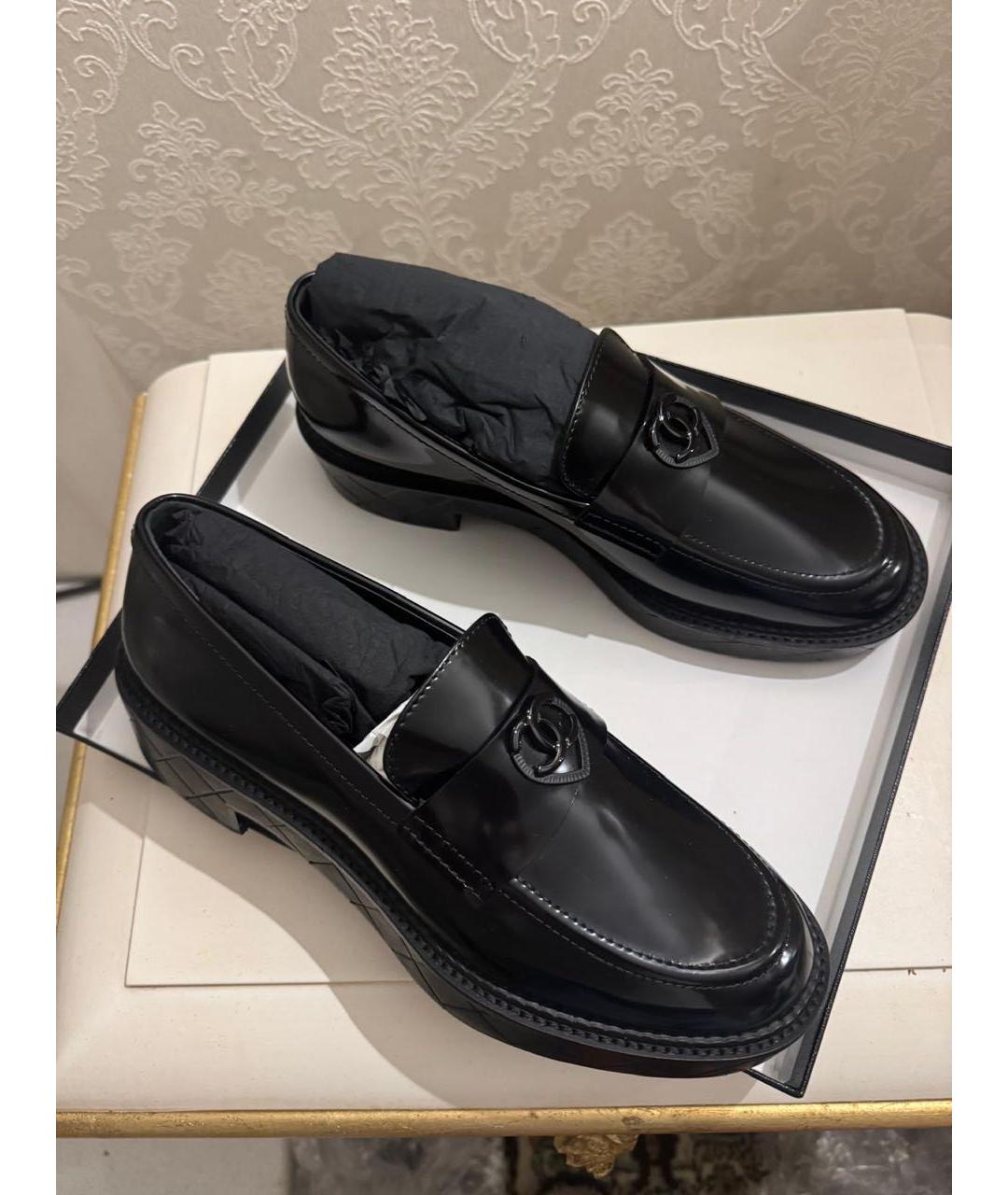 CHANEL Черные кожаные лоферы, фото 4
