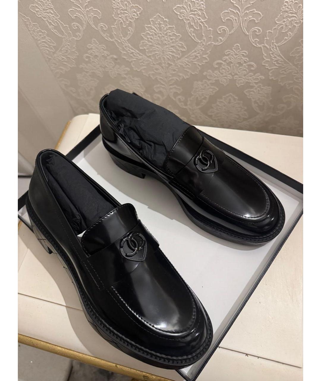CHANEL Черные кожаные лоферы, фото 2
