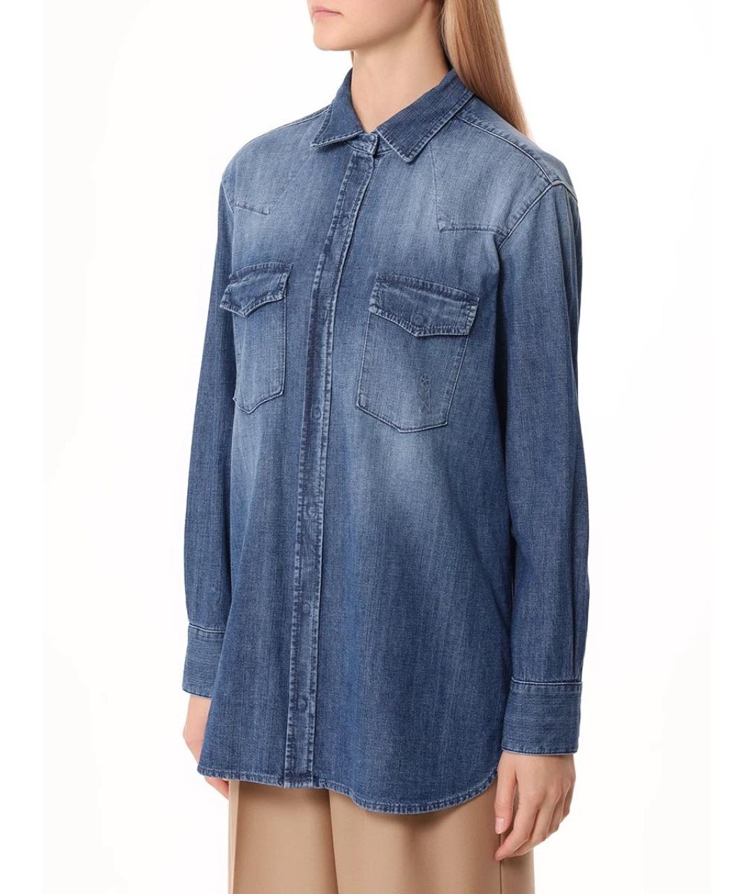 LORENA ANTONIAZZI Синяя хлопковая рубашка, фото 2
