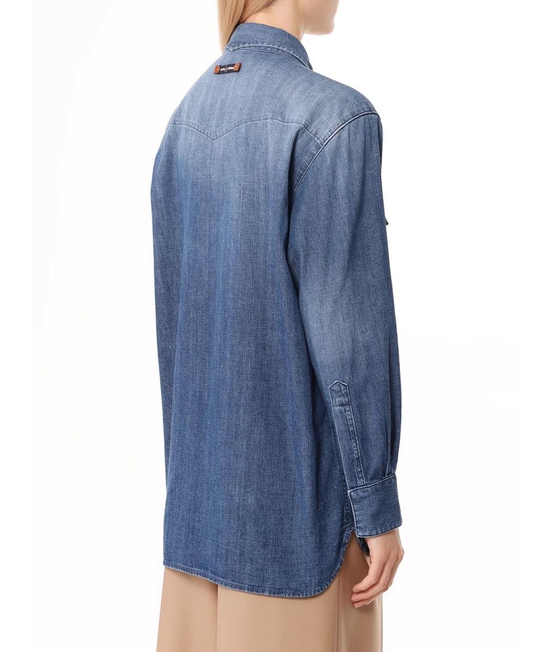 LORENA ANTONIAZZI Синяя хлопковая рубашка, фото 3