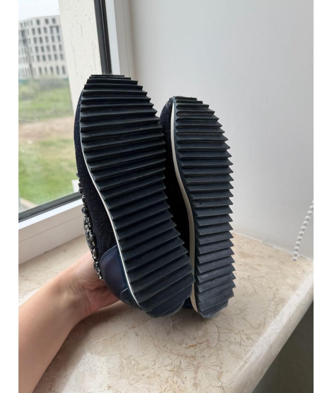 LE SILLA Темно-синие кожаные кроссовки, фото 4