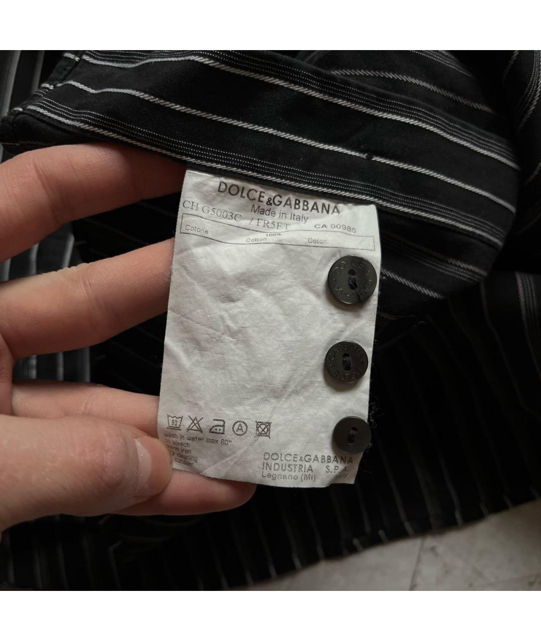 DOLCE&GABBANA Черная хлопковая кэжуал рубашка, фото 7