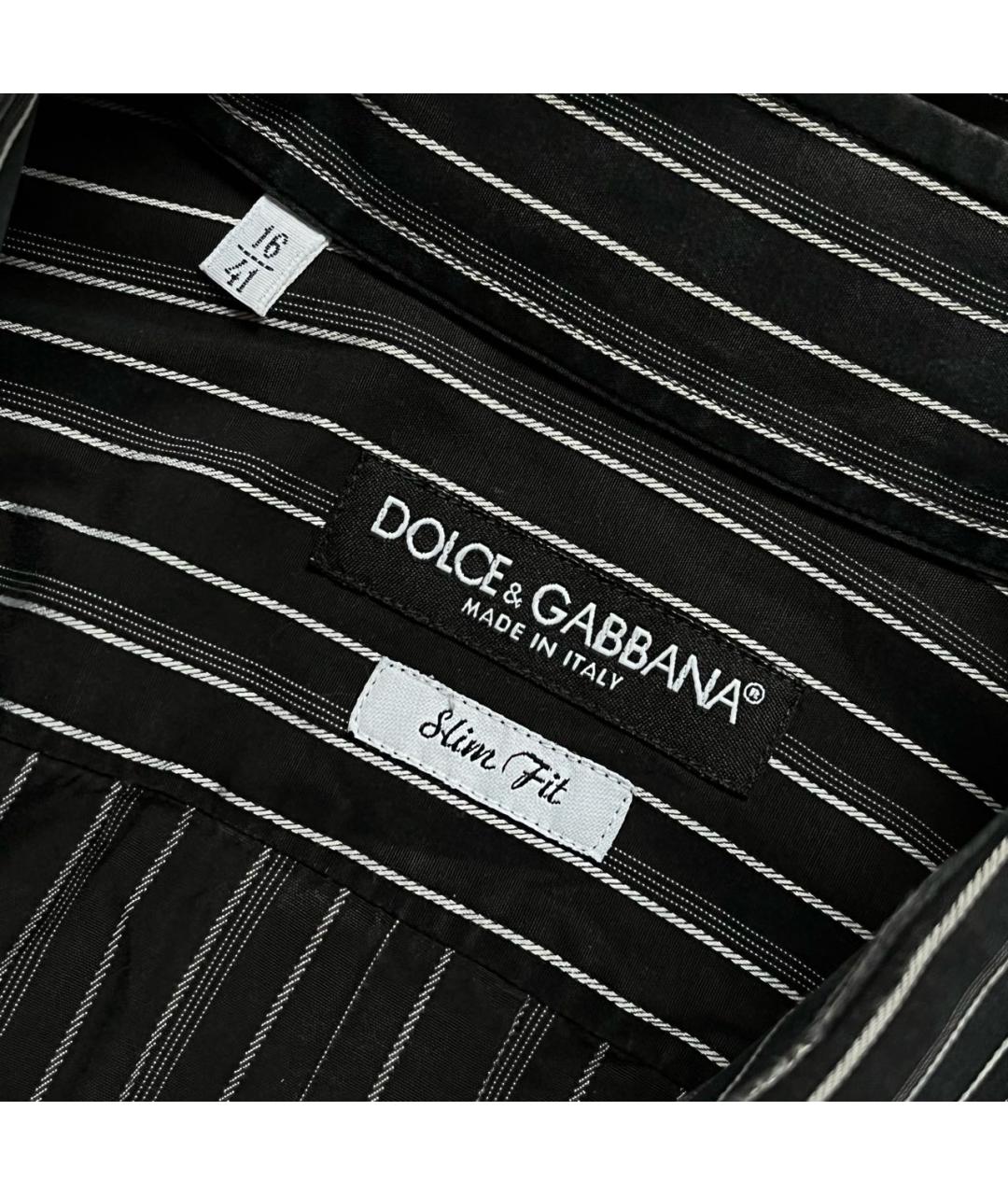 DOLCE&GABBANA Черная хлопковая кэжуал рубашка, фото 5