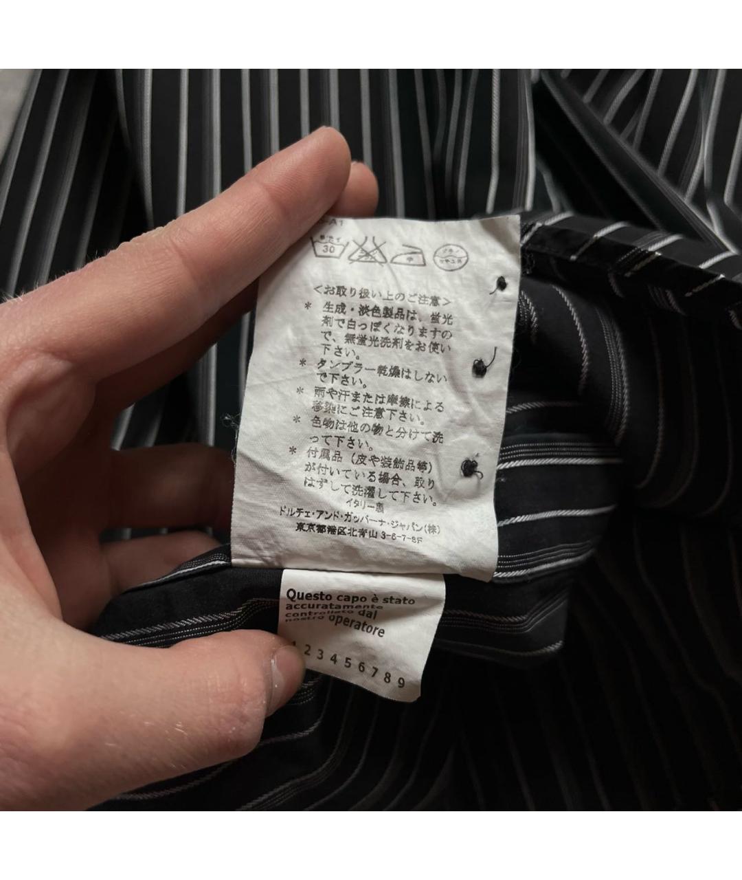 DOLCE&GABBANA Черная хлопковая кэжуал рубашка, фото 8