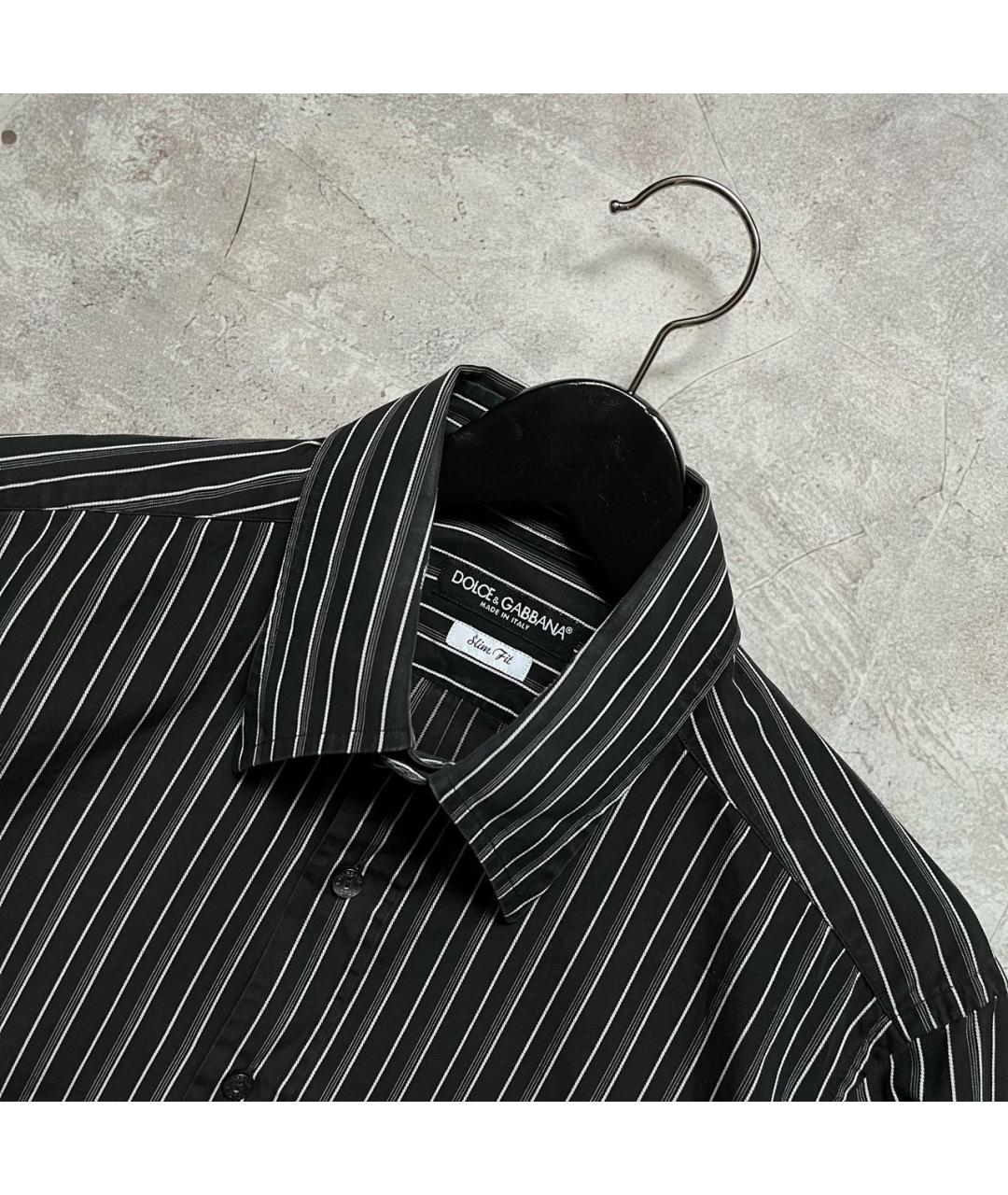 DOLCE&GABBANA Черная хлопковая кэжуал рубашка, фото 4