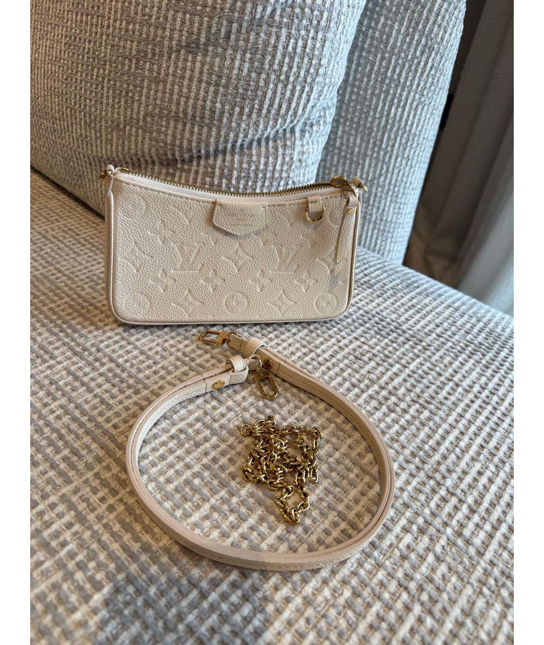 LOUIS VUITTON Белая кожаная сумка с короткими ручками, фото 2