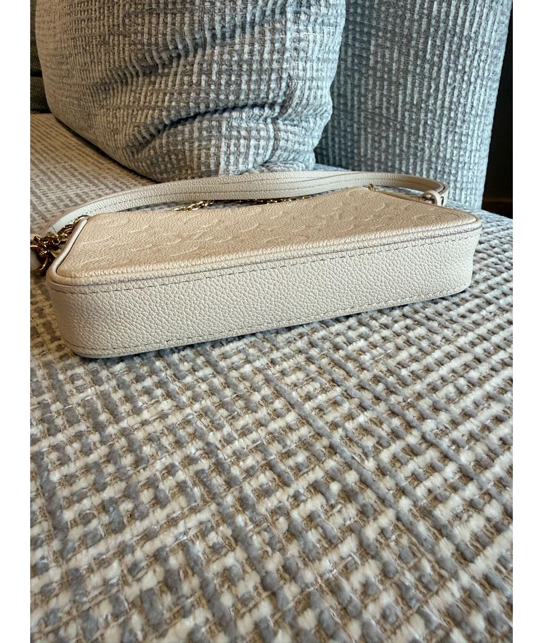 LOUIS VUITTON Белая кожаная сумка с короткими ручками, фото 5