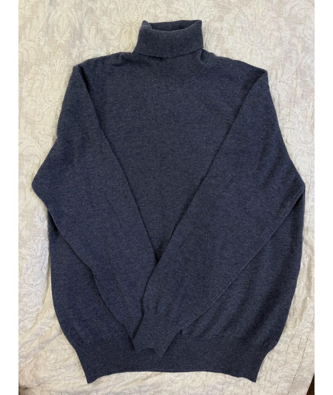 LORO PIANA Темно-синяя кашемировая водолазка, фото 7