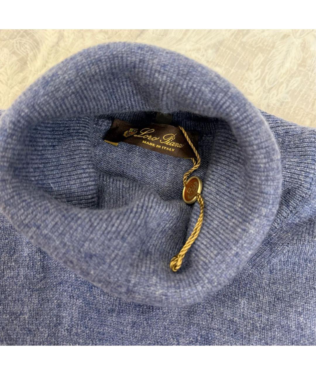LORO PIANA Темно-синяя кашемировая водолазка, фото 5